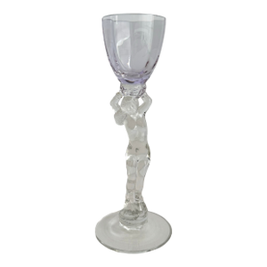 Cambridge Statuesque Nude Stem Cordial Glass Brandy Port Wine Lavender Purple Bowl