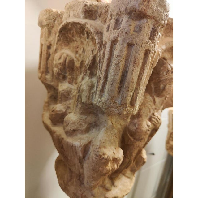 Beige Antique Stone Capital in Roman Style, 1890 For Sale - Image 8 of 12