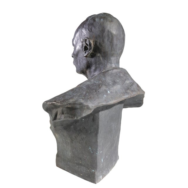 Frantz Vermeylen, Order of Knighthood Bust, 1921, Bronze For Sale - Image 9 of 15