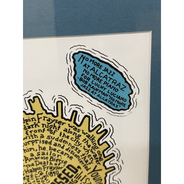 Ian Huebert for Rumpus Literary City Map of San Francisco, Framed For Sale In San Francisco - Image 6 of 12