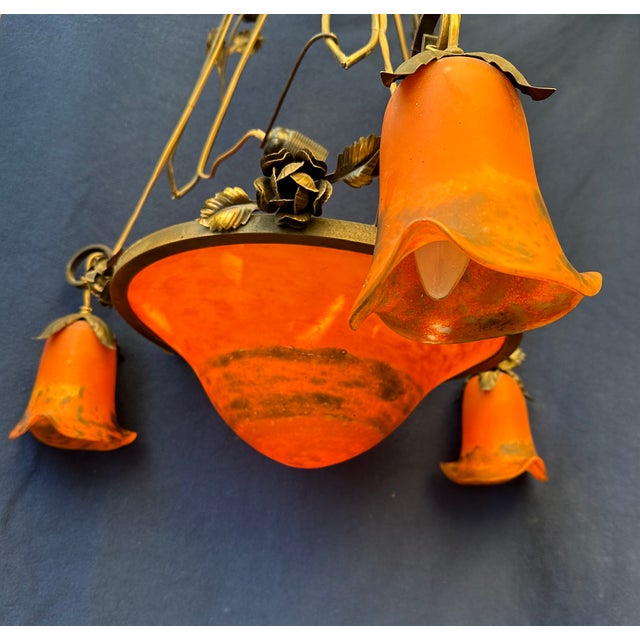 Art Deco French Ceiling Lamp by Muller Frères for Muller Frères, 1900 For Sale - Image 11 of 18