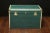 Metal Vintage Green Mail Trunk For Sale - Image 7 of 8