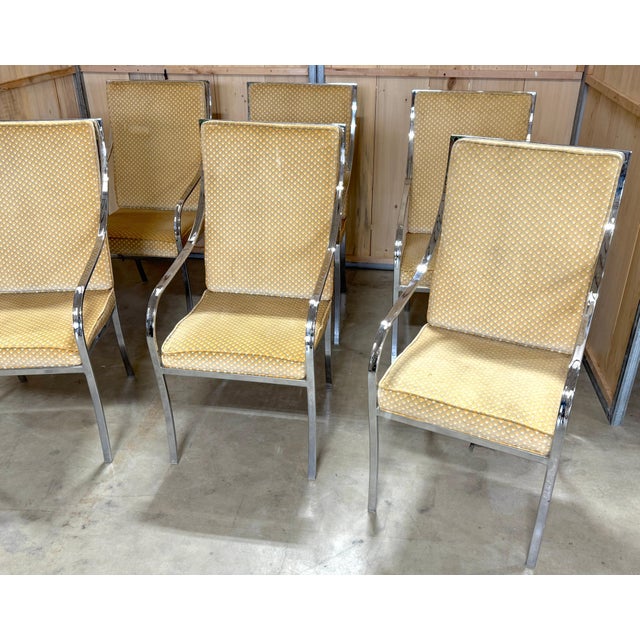 Set of Six Sleek 1970s Polished Chrome Armchair Frames, Style of Milo Baughman, USA Circa 1970s A sleek and sophisticated...