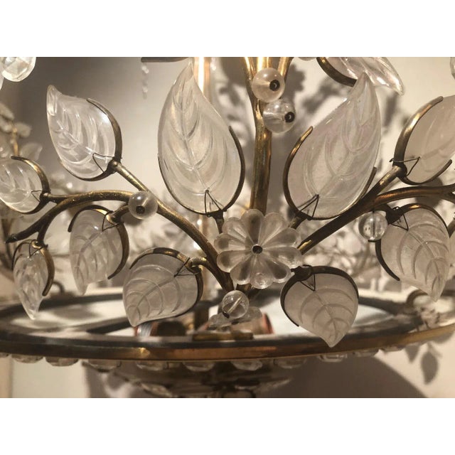 1940s Exceptional 1940's XL Hollywood Regency Cut Crystal Garden Chandelier - Hand Crafted Attrib. Maison Bagues For Sale - Image 5 of 13