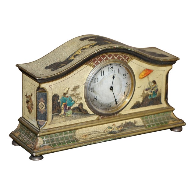 Chinoiserie Mantle Clock from Asprey London, 1920s For Sale
