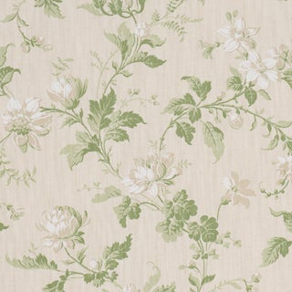 Borastepeter Blomslinga Fabric In Leaf For Sale
