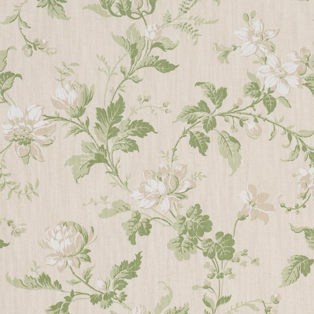 Borastepeter Blomslinga Fabric In Leaf For Sale