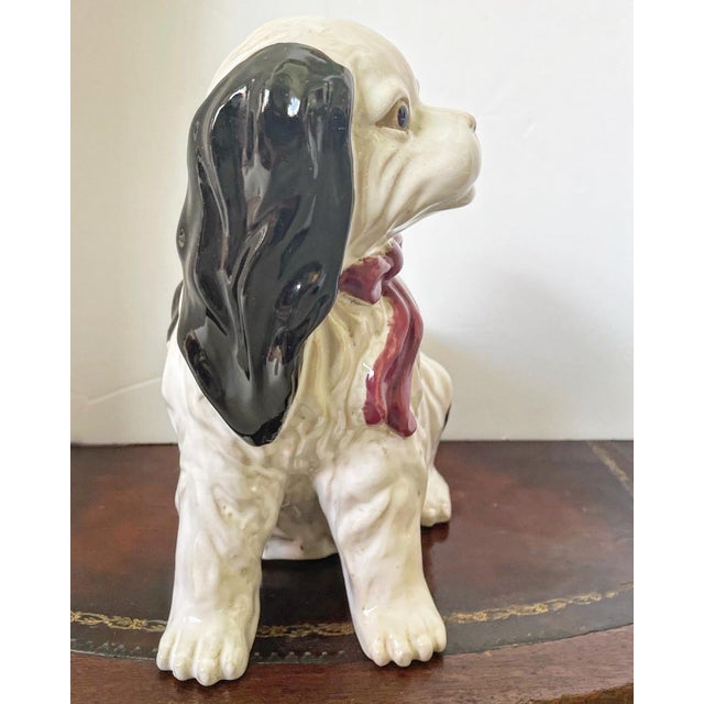Staffordshire Style Black and White Spaniel For Sale In Philadelphia - Image 6 of 9