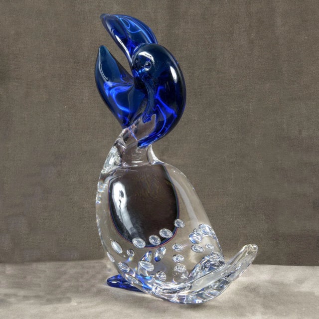 Mid-Century Modern Vintage Italian Murano Signed Colored Glass Animalier Sculpture, 1970s For Sale - Image 3 of 6