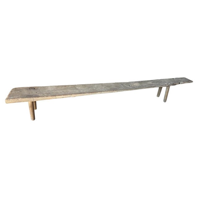 Andrianna Shamaris Impressive Wabi Sabi Long Teak Wood Bench For Sale - Image 15 of 18