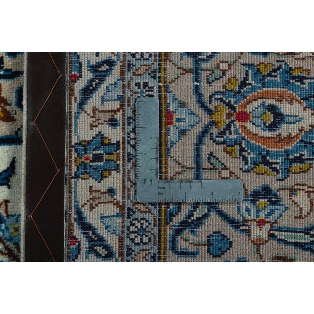 Beige Kashan Hand-Knotted Oriental Rug For Sale - Image 8 of 9