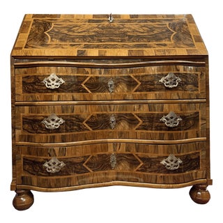 Baroque Secretaire in Fruitwood Marquetry, Germany, 1760 For Sale