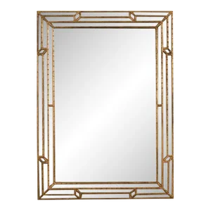 Labarge Hollywood Regency Giltwood Faux Bamboo Cushion Mirror