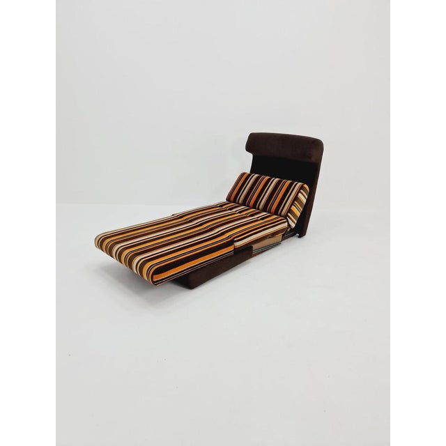 Brown Space Age German Singel Couch Extendable to Bed, 1970s For Sale - Image 8 of 11