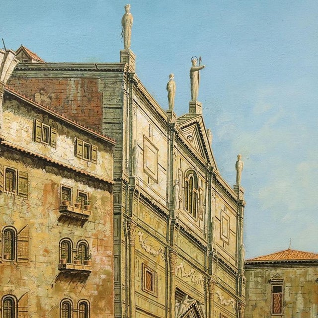 The Campo San Salvador in Venice, 20th Century, Oil on Canvas For Sale - Image 4 of 14