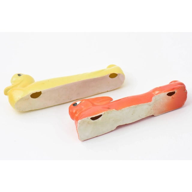 Ceramic 20th Century Art Deco Duck and Bunny Rabbit Knife Rests - Set of 7 For Sale - Image 7 of 11