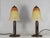 Daum Darboy & Daum Pair of French Art Deco Orange & Yellow Glass Wrought Iron Table Lamp 1920ss For Sale - Image 4 of 13