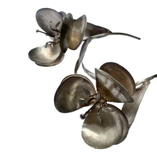 1960s Sterling Silver Alfredo Villasana Flowers- Set of 2 For Sale