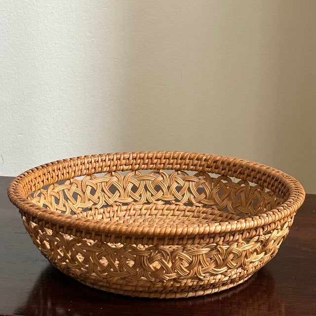Boho Chic Small Mid-20th Century Boho Catchall Basket For Sale - Image 3 of 10