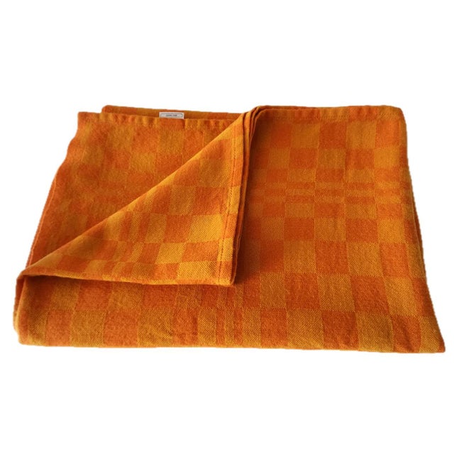 Offered is a vintage 1970s first-class cabin 100% wool (Eskimo of Switzerland brand) orange blanket with the airline's...