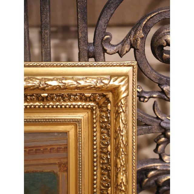 Textile 19th C. Genre Oil on Canvas Painting in Giltwood Frame Signed Amédée Greux For Sale - Image 7 of 11