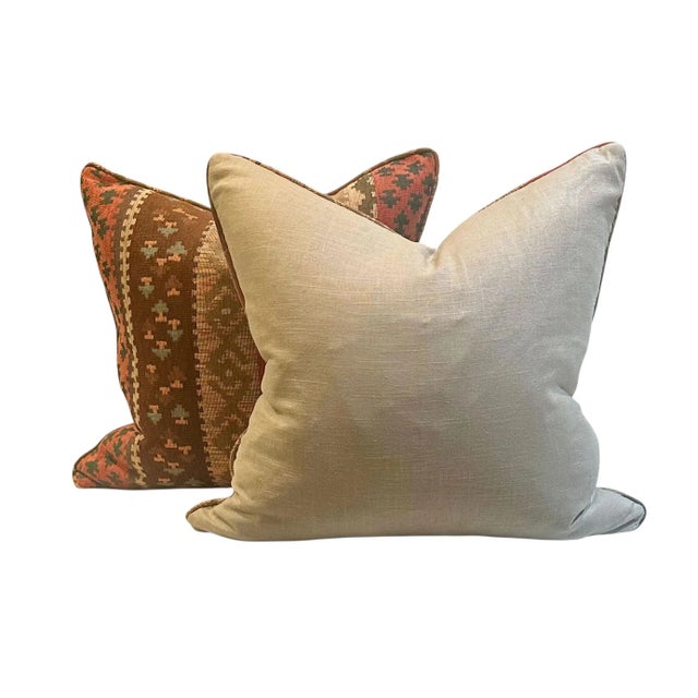 Native American Vintage Native American Weave Pillows, Circa 1960s - A Pair For Sale - Image 3 of 5