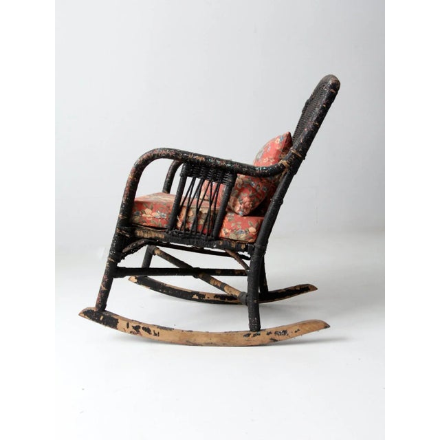 Antique Wicker Rocking Chair For Sale - Image 4 of 13