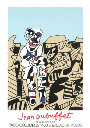 1974 Jean Dubuffet 'Inspection of the Territory' Outsider Art Brown,Red,White Usa Serigraph