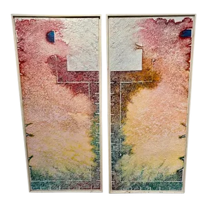 Gerald Samuels Oil on Board Diptych 1997