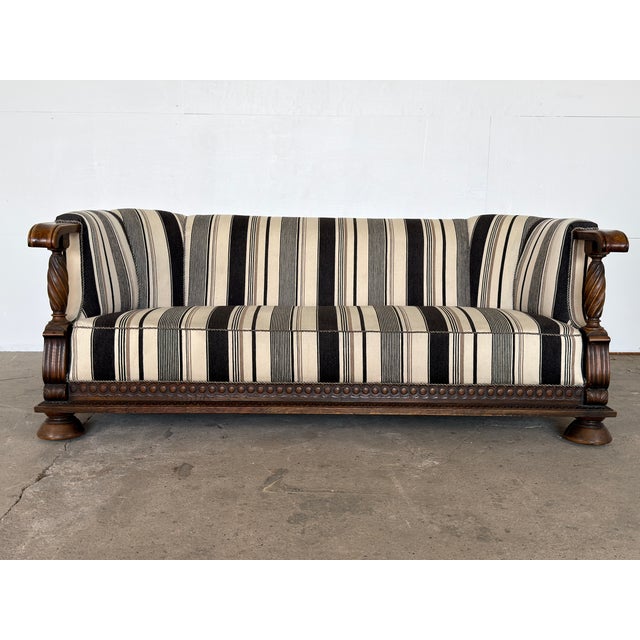 Danish Renaissance Revival Oak Sofa, 1930s For Sale - Image 9 of 9