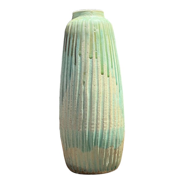Vintage Drip Glazed Ceramic Vase For Sale