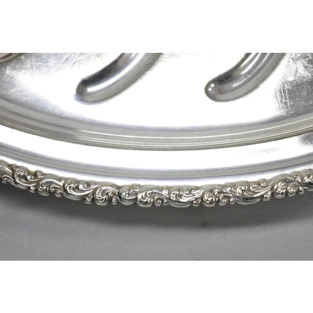 Antique Rogers Bros English Regency Silver Plated Small 12" Meat Cutlery Tray For Sale - Image 11 of 14