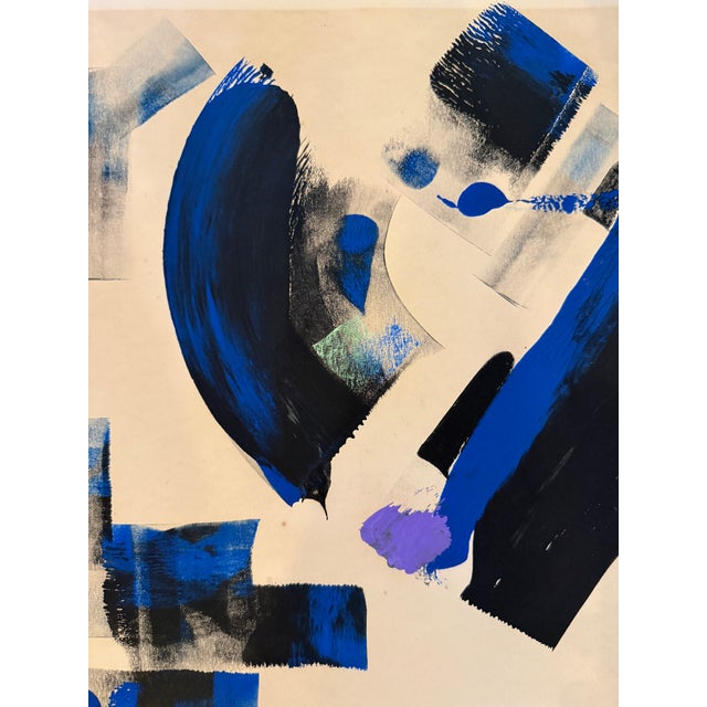 1990s Abstract Acrylic on Paper Signed and Dated 7/92 For Sale - Image 5 of 10