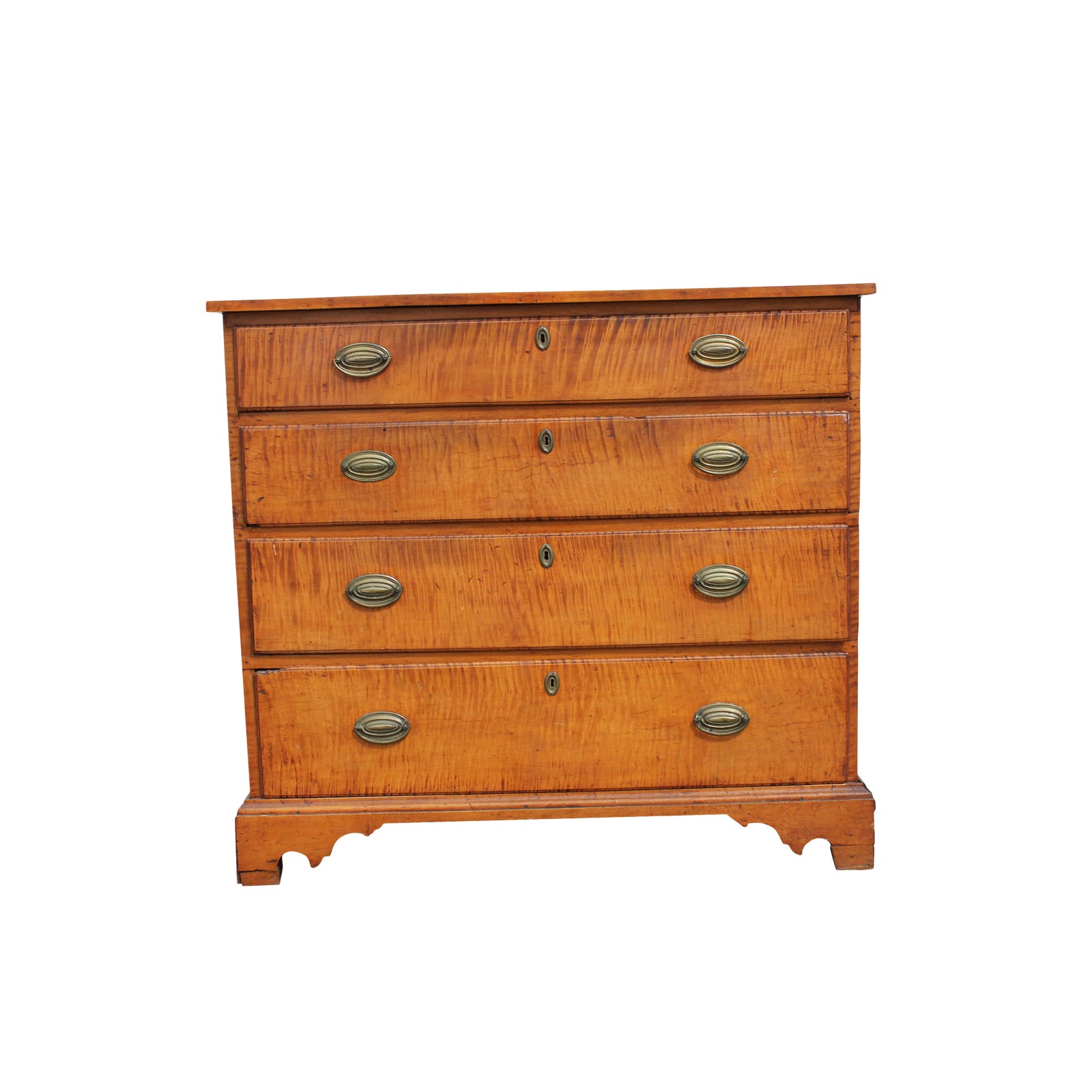 Tiger Maple Four Drawer Dresser Chairish