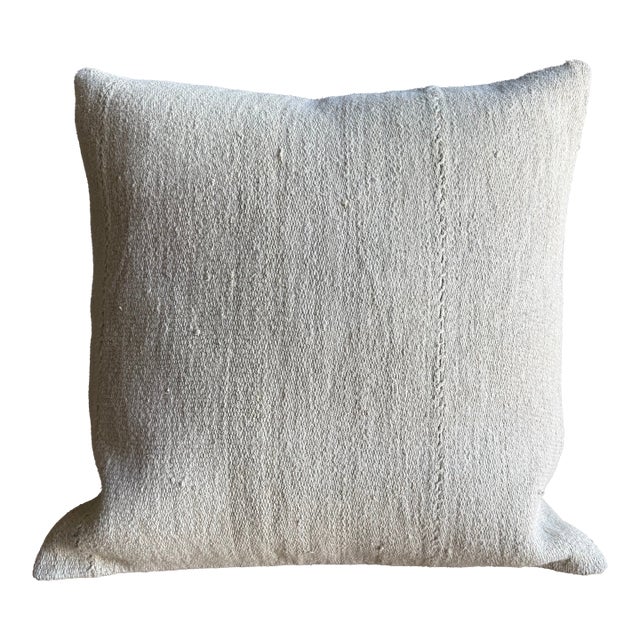 Vintage Rug Pillow Cover With Original Seams For Sale