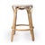 2020s Tobias 24 in. Seat Height Round Rattan Backless Counter Stool, White/Tan Dot / Natural Rattan Frame For Sale - Image 5 of 9