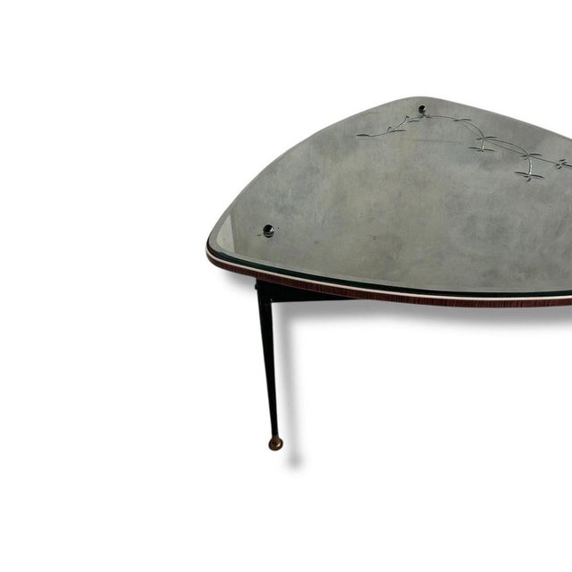Space Age Mirrored Coffee Table with Ebonised Legs, 1970s For Sale - Image 6 of 7