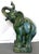 Hollywood Regency 1970's Hollywood Regency Large Green Glaze Ceramic Elephant Symbolizing Good Fortune and Positive Energy For Sale - Image 3 of 14