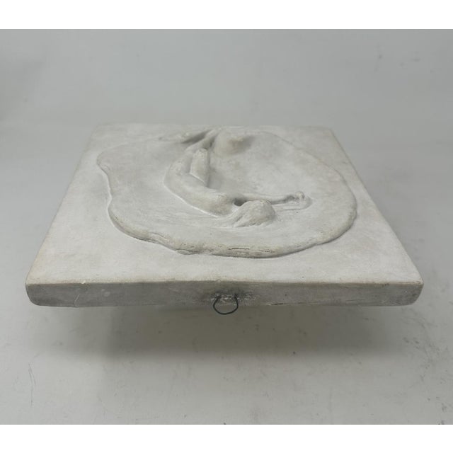 Ceramic Antique Porcelain Ceramic Wall Plaque Emmeline Harris Female Nude Art Nouveau For Sale - Image 7 of 7