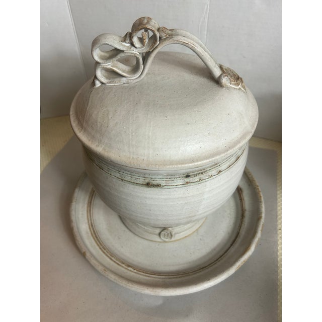 1970s Vintage 1970’s Studio Pottery Stoneware Soup Tureen With Plate For Sale - Image 5 of 12