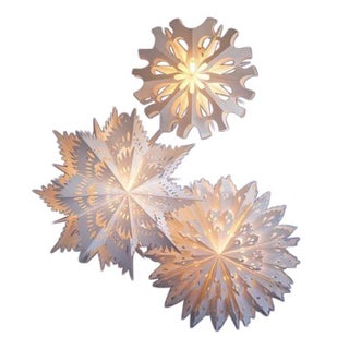 Roost Paper Snowflake Pendant Lamps - Set of 3 For Sale