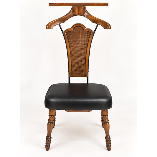 Vintage Babcock-Phillips Gentleman’s Valet Chair With New Black Leather Seat For Sale - Image 4 of 11
