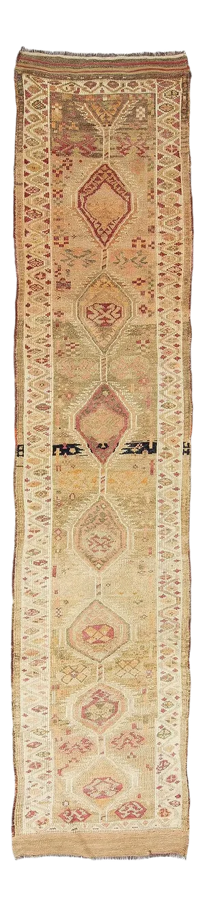 Vintage Faded Herki Runner Rug