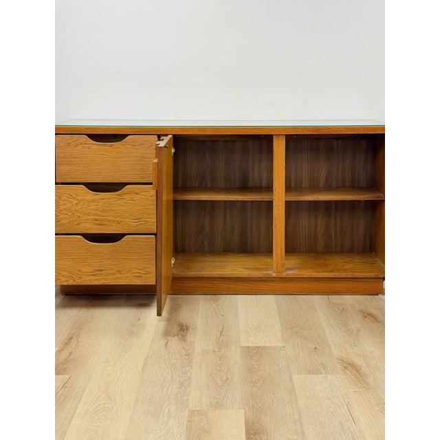 Vintage Buffet Lane Staccato Brutalist MCM Sideboard Collectible Glass Top For Sale - Image 13 of 17