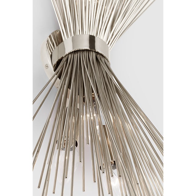 Modern Kelly Wearstler for Visual Comfort Signature Strada Medium Symmetrical Sconce in Polished Nickel For Sale - Image 3 of 6