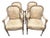 19th Century French Louis XVI Polychrome & Parcel-Gilt Armchairs, Set of 4 For Sale
