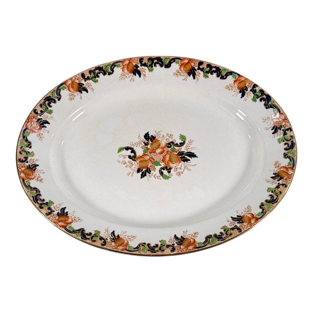 Antique John Haddock & Sons Royal Vitreous Majestic Pattern Serving Platter For Sale