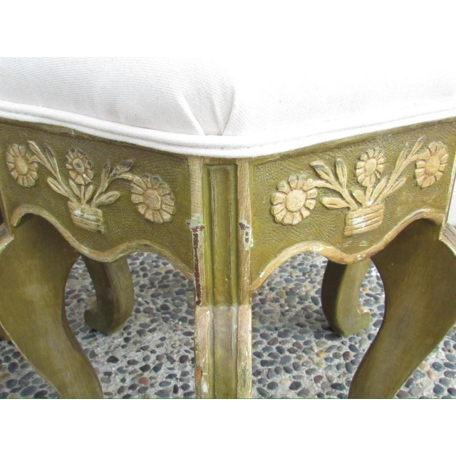 Wood Pair of Antique Painted French Footstools For Sale - Image 7 of 18