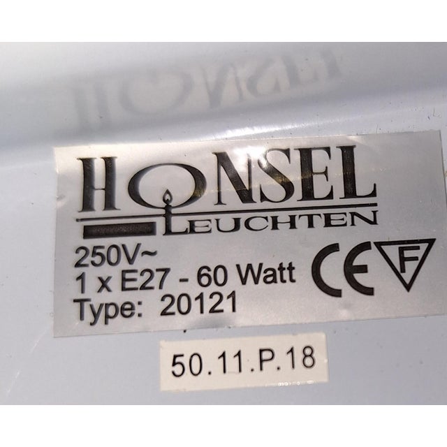 Metal Vintage Wall Lamps with Brass Frames and Opaque White Glass Shades by Honsel, 2000s, Set of 2 For Sale - Image 7 of 8