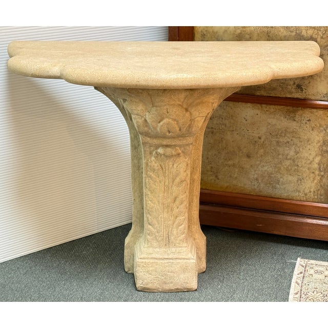 Design Plus Gallery presents a Pietra Stone Console Table and Dennis & Leen. This Demi-lune shaped console table feels...